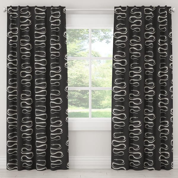 Skyline Furniture 50 in. W x 120 in. L Unlined Curtains in Snake Climb Ink