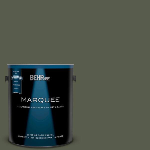BEHR MARQUEE 1 gal. #UL200-23 Fig Leaf Satin Enamel Exterior Paint and Primer in One
