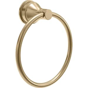 Faryn Wall Mounted Round Closed Towel Ring Bath Hardware Accessory in Champagne Bronze