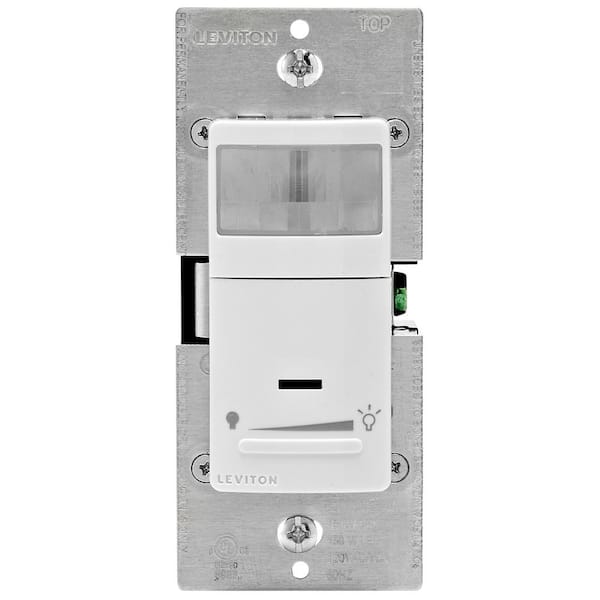 Leviton Decora Vacancy Motion Sensor In-Wall Dimmer, Manual-On, 2.5 A, Single Pole or 3-Way, White/Ivory/Light Almond
