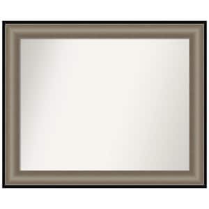 Imperial Pewter Black 33 in. W x 27 in. H Rectangle Non-Beveled Framed Wall Mirror in Silver