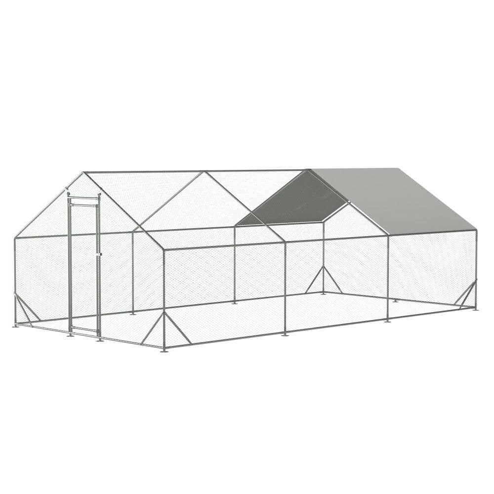 Amucolo 10 ft. x 20 ft. Metal Walk-In Chicken Run CX-CYW1-387