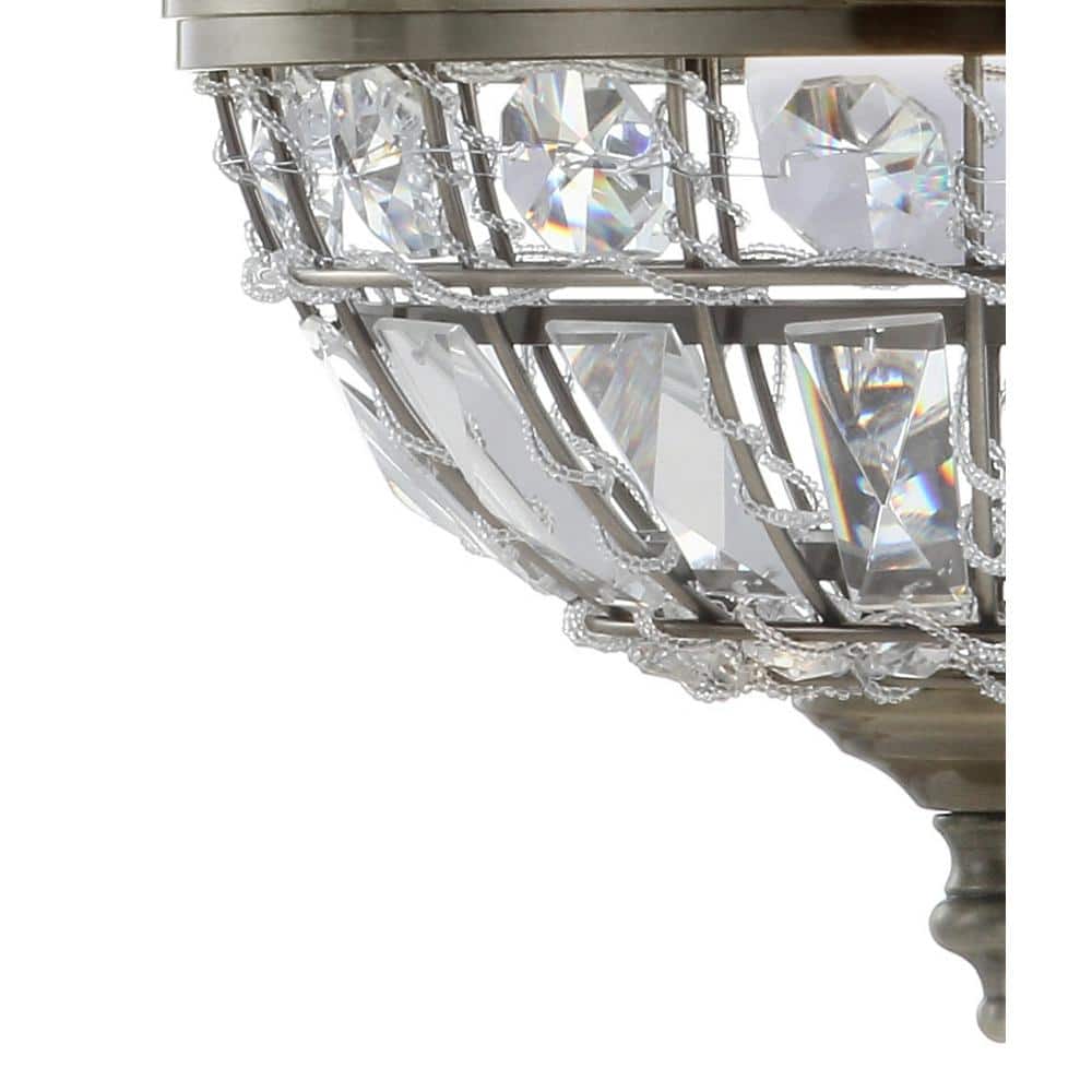 Regina 12" Antique Brass Crystal Empire LED Chandelier