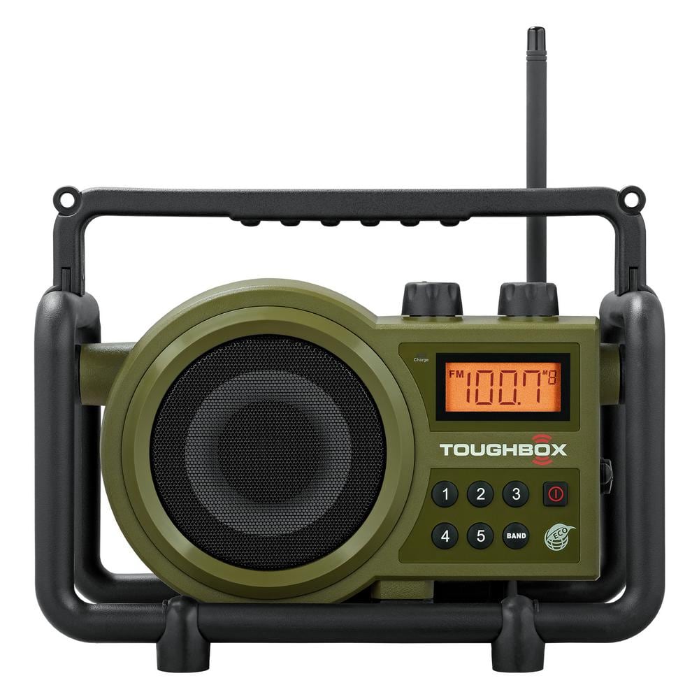 Sangean Compact AM/FM/Aux-In Ultra Rugged Rechargeable Digital Tuning Radio  in Green TB-100 - The Home Depot