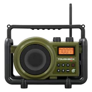 Compact AM/FM/Aux-In Ultra Rugged Rechargeable Digital Tuning Radio in Green