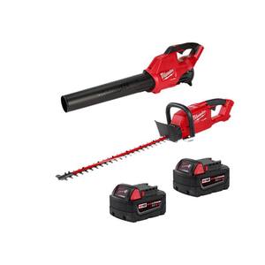 M18 FUEL 120 MPH 450 CFM 18-Volt Lithium-Ion Brushless Cordless Handheld Blower & Hedge Trimmer w/two 5.0 Ah Batteries