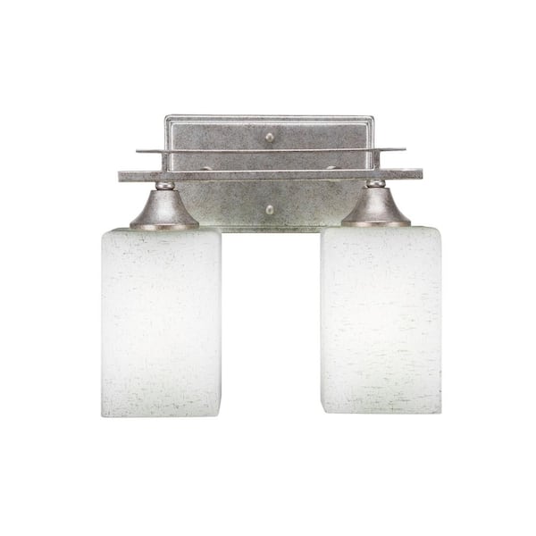 Ontario 11.5 in. 2-Light Aged Silver Vanity Light