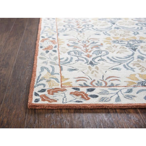 Multi Level Loop Pile Trellis Modern Oriental Area Rug Wool Hand