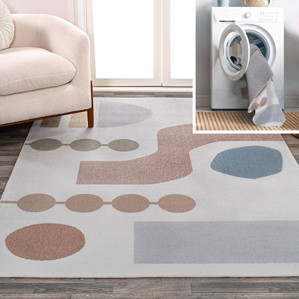 Geometric Squares Gray 5x7 Modern Abstract Area Rug, Colorblock newest Premium Carpet