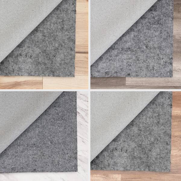 Tayse Rugs Plush Grip Gray 8 ft. x 10 ft. Solid Indoor Rug Pad PGP1001 8x10  - The Home Depot