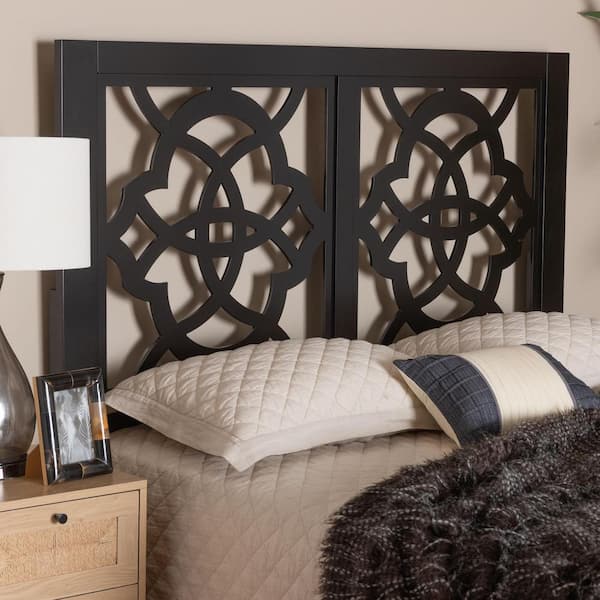 Baxton Studio Glaucia Espresso Brown King Panel Headboard