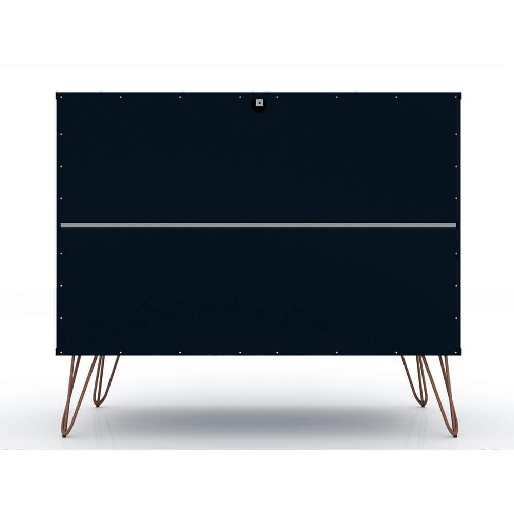 Tatiana Midnight Blue 3-Drawer Mid-Century Modern Dresser