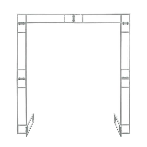 YIYIBYUS 78.74 in. x 78.74 in. Silver Wedding Arches for Ceremony Square Metal Balloon Arch Stand Garden Arbor Frame