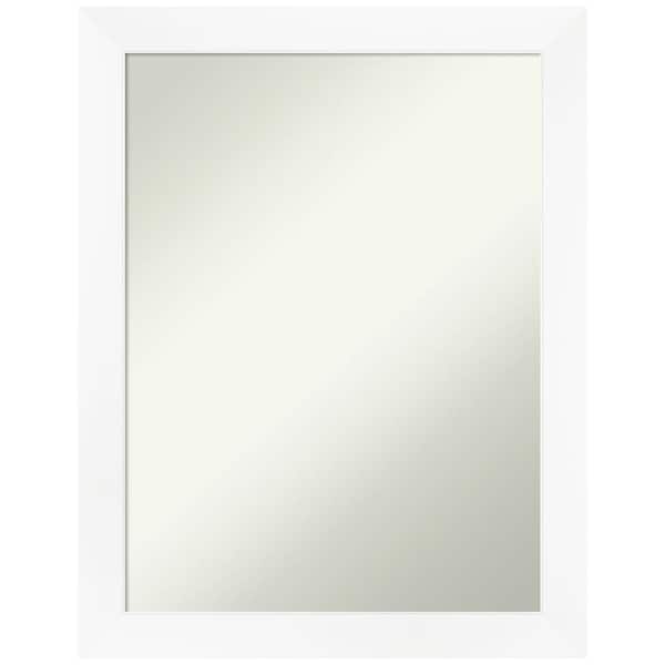 Amanti Art Cabinet White Narrow 21.25 in. H x 27.25 in. W Framed Non-Beveled Wall Mirror in White