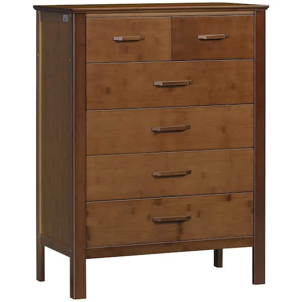 HOMCOM Wooden Finish 6-Drawer Chest of Drawers (26 in W. X 35 in H.)