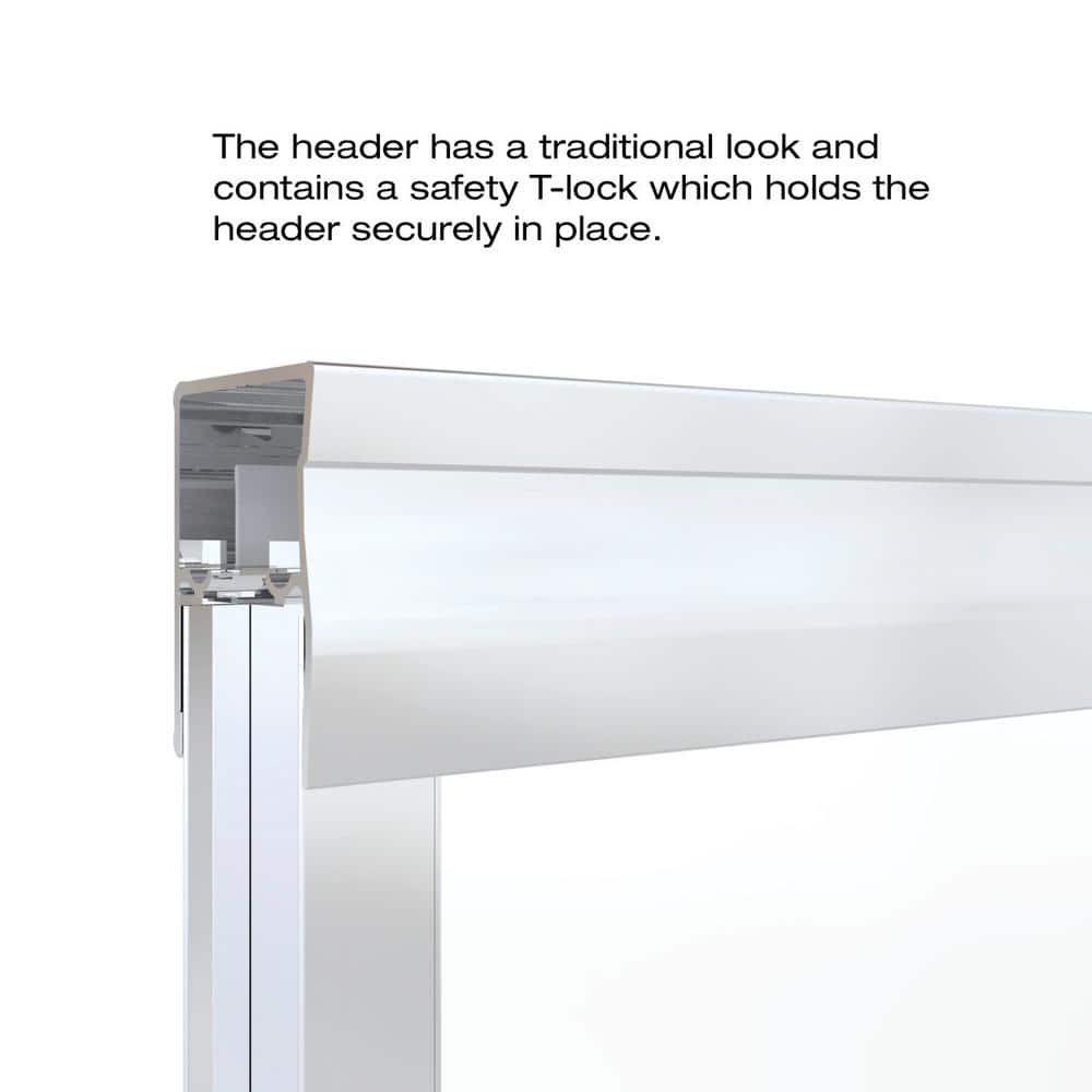 Classic 56-60" Chrome Semi-Frameless Sliding Tub Door with Rain Glass