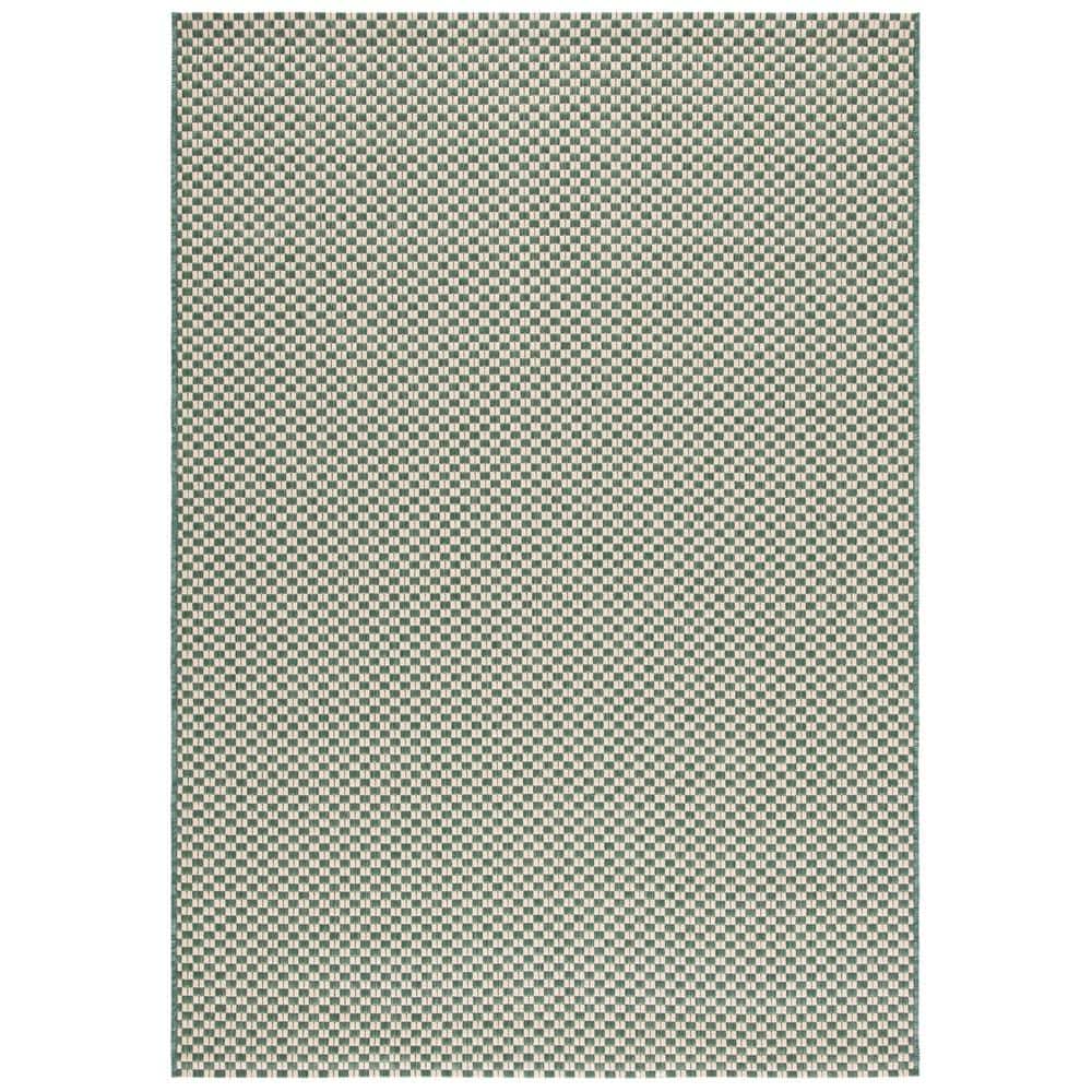 Courtyard Dark Green & Beige 47" Synthetic Rectangular Rug