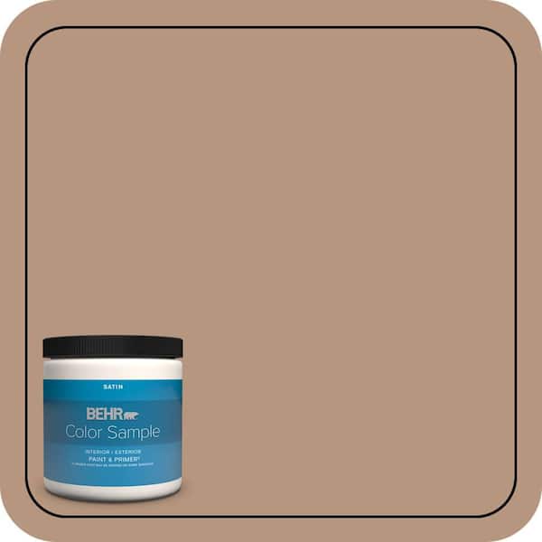 BEHR PREMIUM PLUS 8 oz. #S220-4 Potters Clay Satin Enamel Interior/Exterior Paint & Primer Color Sample