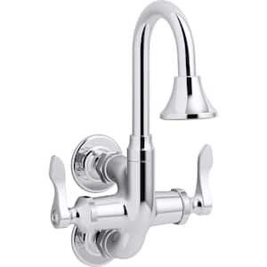Triton Bowe Cannock 1.2 GPM 2-Handle Wall Mount Bathroom Faucet, Drain Not Included in Polished Chrome