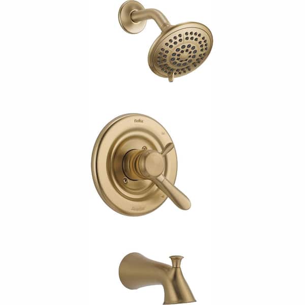 Delta Lahara 1-Handle Tub and Shower Faucet Trim Kit in Champagne Bronze (Valve Not Included)