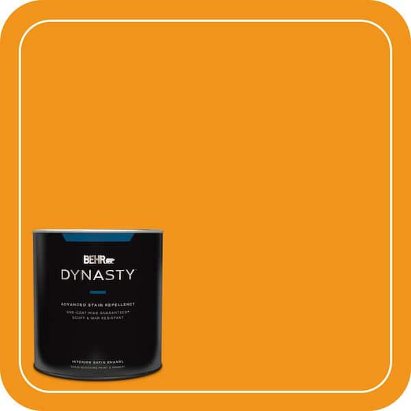 BEHR DYNASTY 1 qt. #290B-7 Yam Satin Enamel Interior Stain-Blocking Paint and Primer