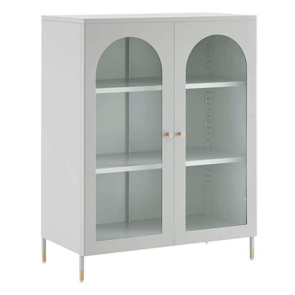 MODWAY Archway Light Gray 40 in. Accent Storage Cabinet
