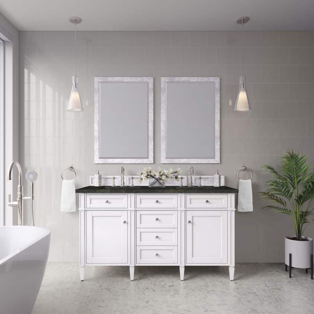 Brittany 60.0 in. Double Bath Vanity in Bright White with Phantome Engineered Composite Top price history on PriceWatchPro