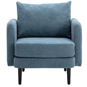 Glitzhome 30.00 in. H Mid-Century Modern Navy-Blue Leatherette Accent ...