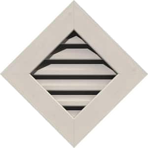 20.375 in. x 20.375 in. Diamond Primed Smooth Pine Wood Paintable Gable Louver Vent