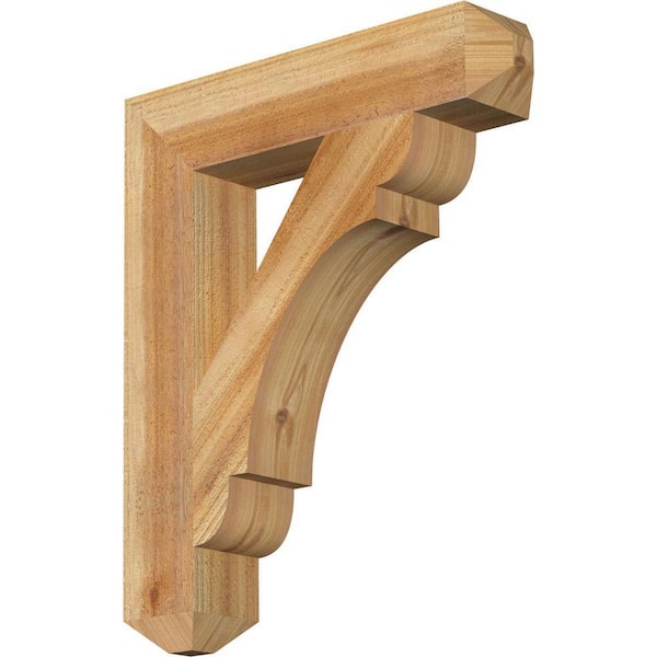 Ekena Millwork 4 in. x 24 in. x 20 in. Western Red Cedar Olympic Craftsman Rough Sawn Bracket