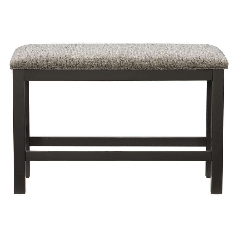 Amucolo Gray Counter Height Bench with Padded Seating 25 in. H x 37 in ...