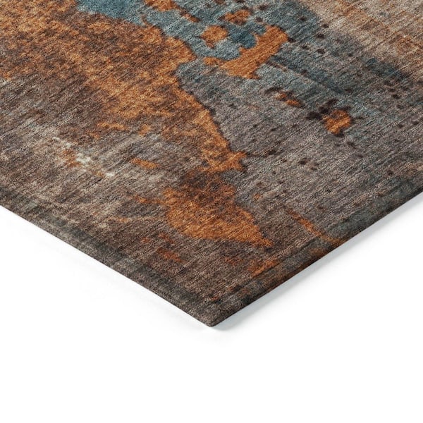 Chantille Machine Washable Indoor/Outdoor Abstract ACN1870 Teal 10 ft. x 14 ft. Accent Rug