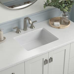 Cursiva 20 in. Rectangle Vitreous China Undermount Bathroom Sink in White