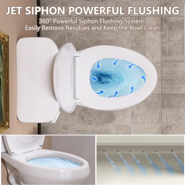 Zeafive 2-Piece Toilets Single Flush Elongated Two Piece Bathroom