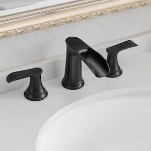 Double-Handle Vessel Sink Faucet with Pop-Up Drain in Black