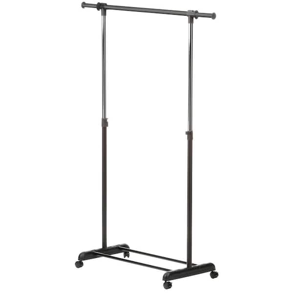 Honey-Can-Do 52.7 in. x 65.75 in. Expandable Steel Rolling Garment Rack in Chrome/Black