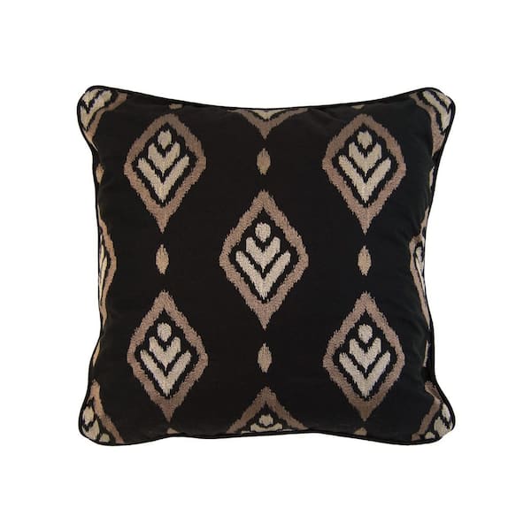 DONNA SHARP Lexington Black Emblem Decor Pillow 18" x 18"