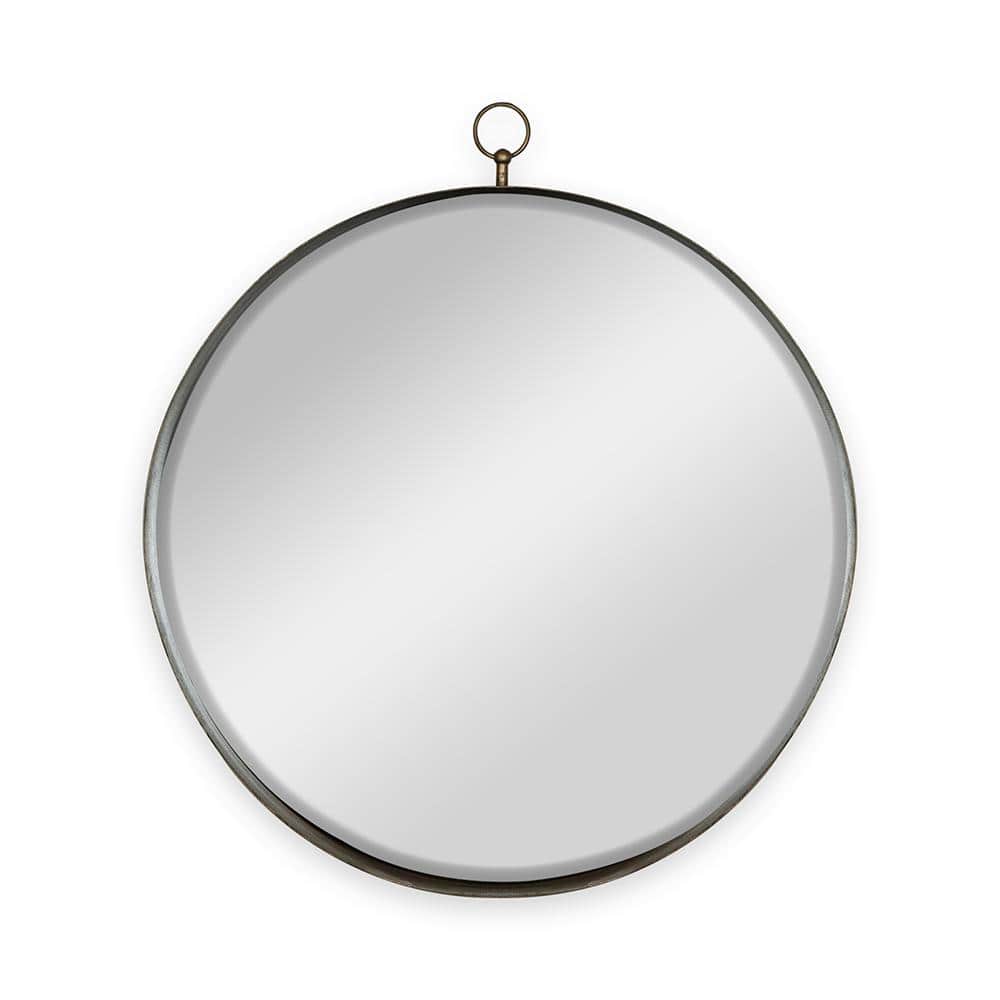 24 in. W x 28 in. H Round Framed Wall Bathroom Vanity Mirror in Gold price history on PriceWatchPro