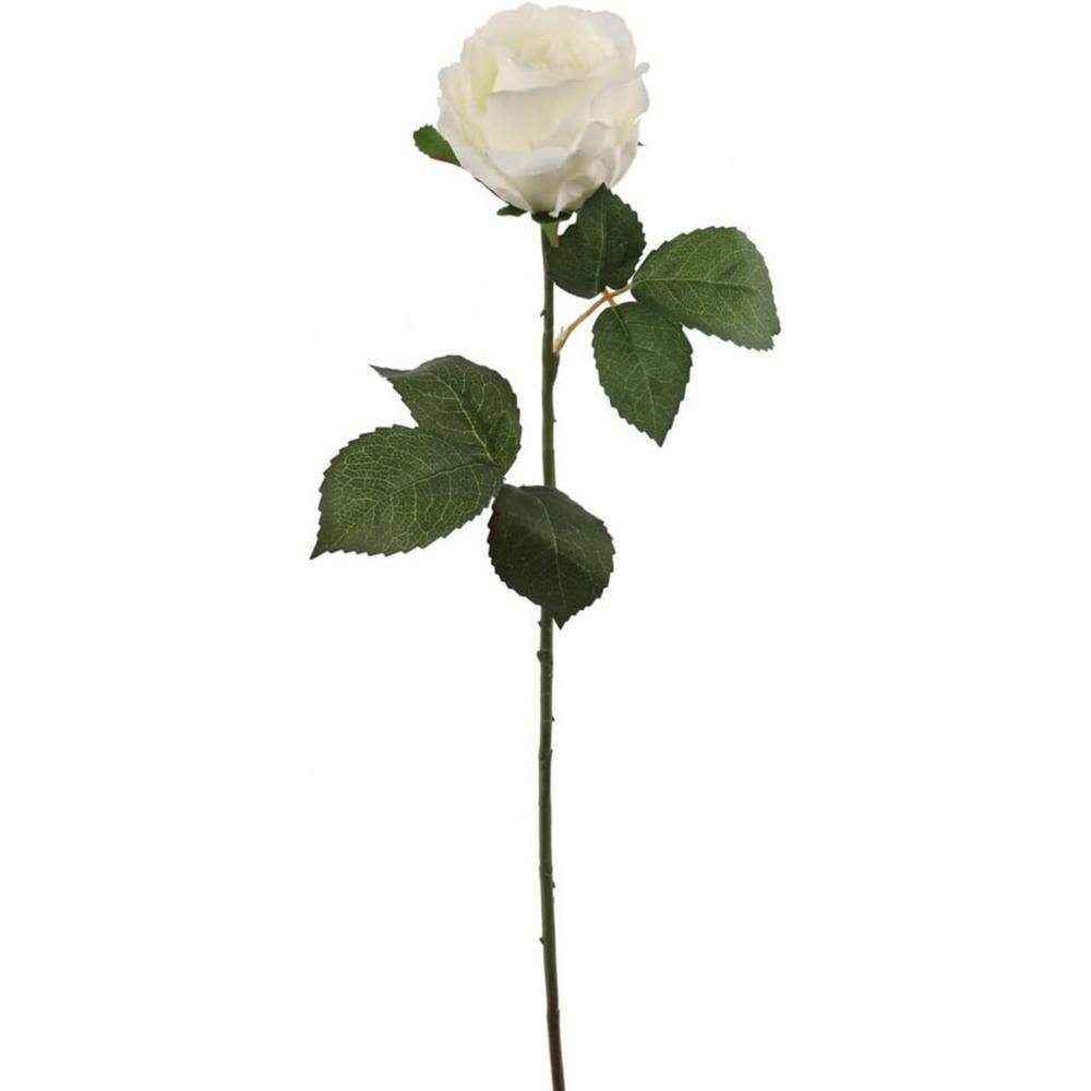 Larksilk 11 in. White Artificial Rose Bud Floral Arrangements, (Set of