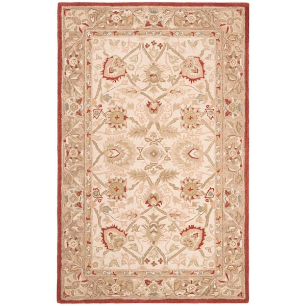 SAFAVIEH Anatolia Beige/Rust 6 ft. x 9 ft. Border Area Rug