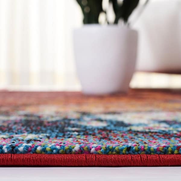 Glacier 3 ft. x 5 ft. Red/Orange Geometric Area Rug