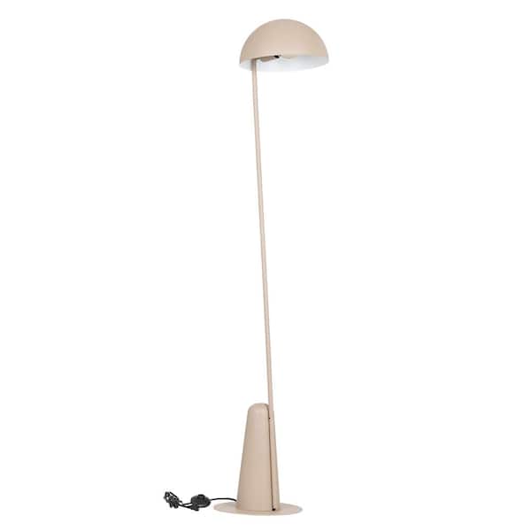 Eglo Aranzola 11.81 in. W x 64.50 in. H Sandy 1-Light Standard Floor Lamp for Living Room with Sandy Metal Dome Shade