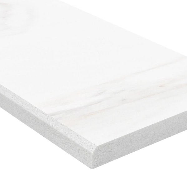 Calacatta Nowy 6 in. x 36 in. Polished Engineered Marble Double Beveled Threshold Tile (3 lin. ft. /Each)