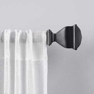 Napoleon 36 in. - 72 in. Adjustable 1 in. Single Curtain Rod Kit in Matte Black with Finial