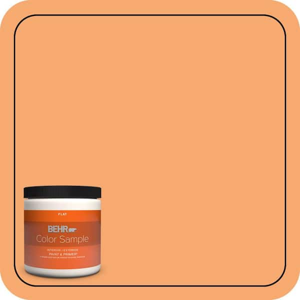 BEHR PREMIUM PLUS 8 oz. #P230-5 Florida Sunrise Flat Interior/Exterior Paint & Primer Color Sample