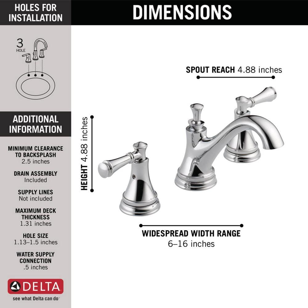 Silverton Chrome 8" Widespread 2-Handle Bathroom Faucet