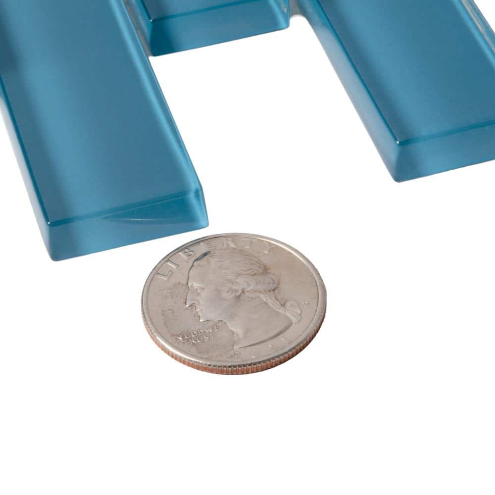 Cerulean Blue Glossy Glass Mosaic Wall Tile Pack