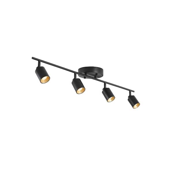 Shura 4-Light Black Integrated LED Track Light with Rotatable Heads, 3 ft. Fixed Track Lighting Kit, 3000k, 2240 Lumens