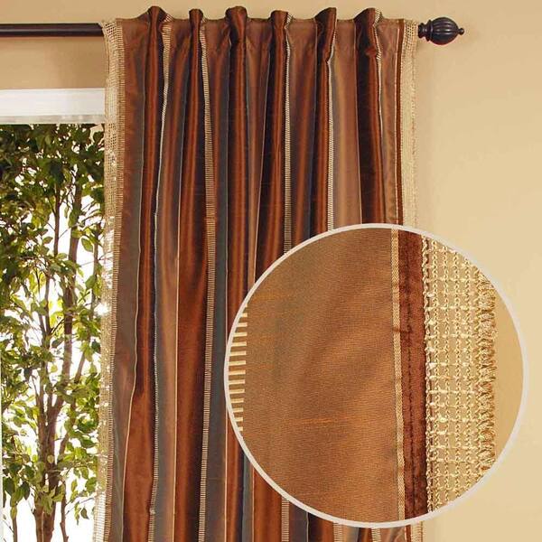Home Decorators Collection Sheer Roshni Earth Tone Back Tab Curtain