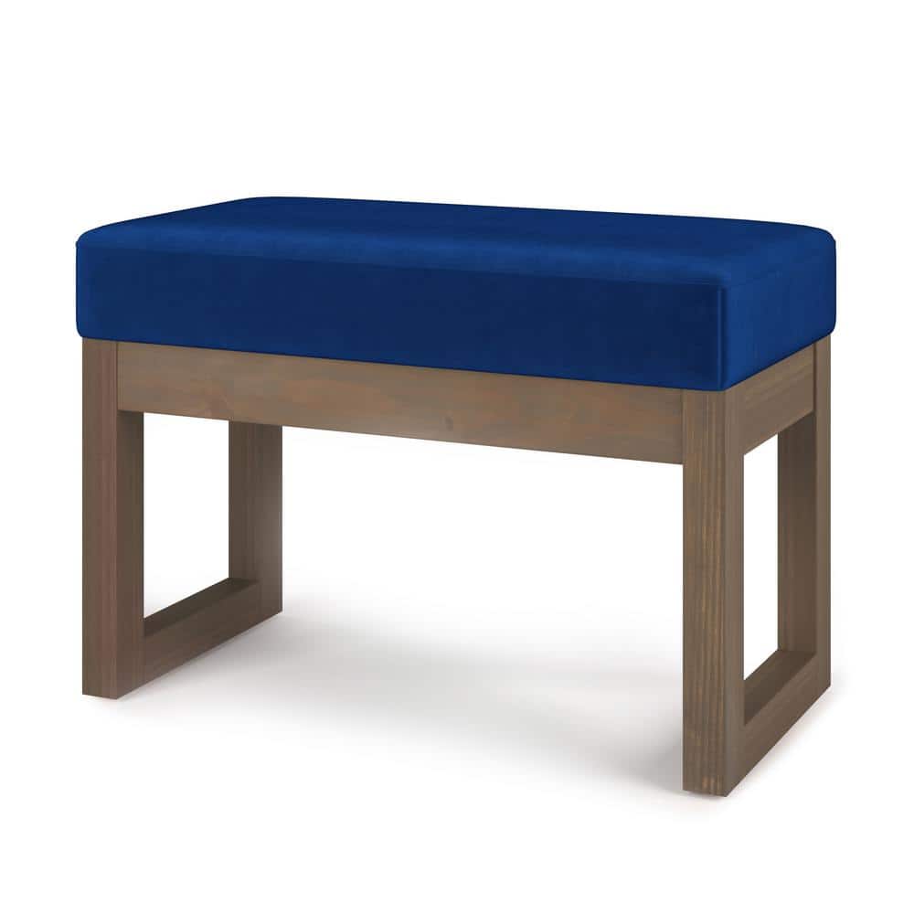 Milltown 26-inch Sleek Blue Velvet Contemporary Footstool Ottoman